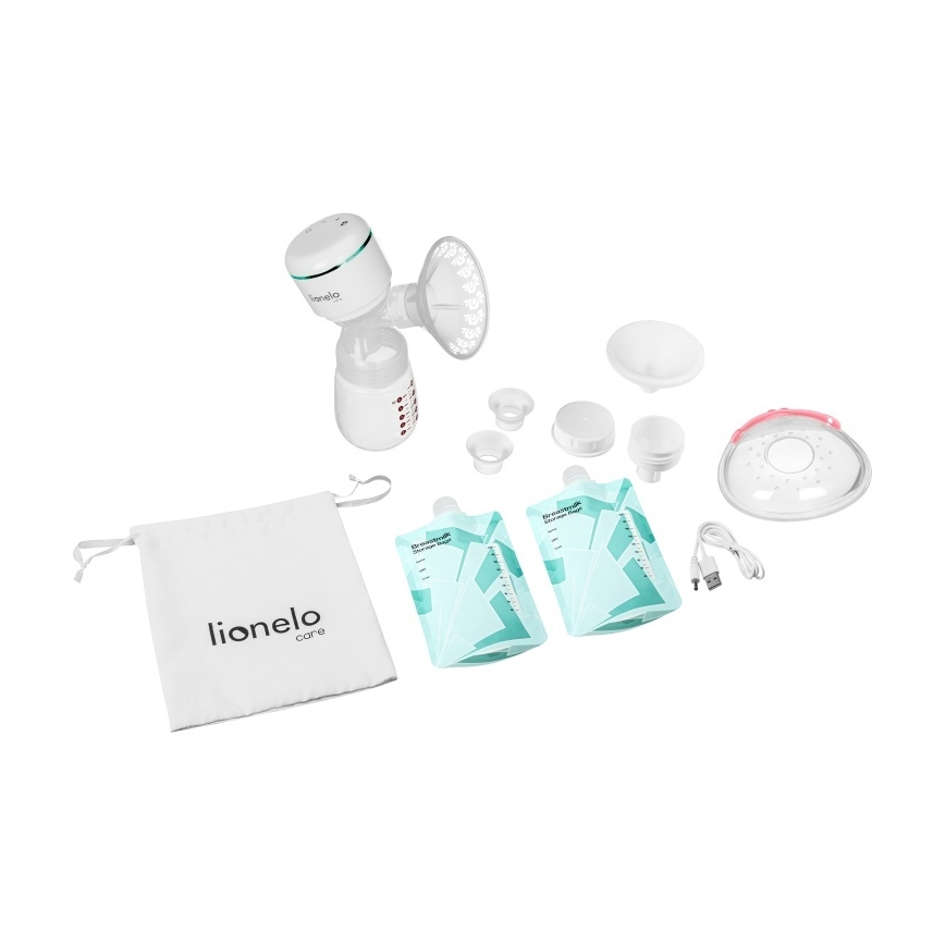Lionelo - Tiralatte elettrico ricaricabile per latte materno FIDI PLUS 5V 1200 mAh 180 ml