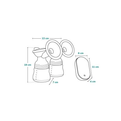 Lionelo - Tiralatte elettrico ricaricabile doppio per il latte materno TWEE GO 5V 1100 mAh 150 ml