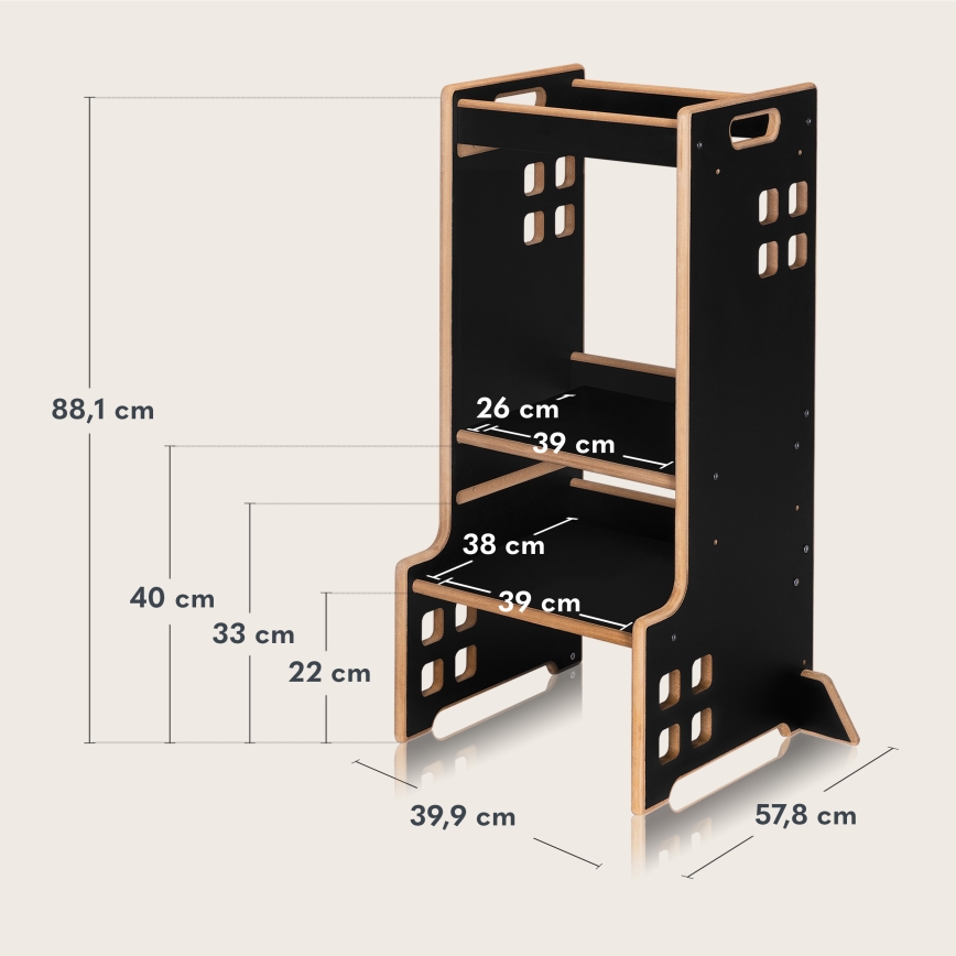 Lionelo - Torre di apprendimento CASS Nero Onice