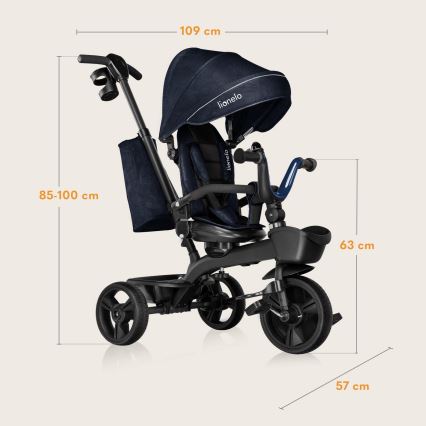 Lionelo - Triciclo per bambini KORI Blu Navy