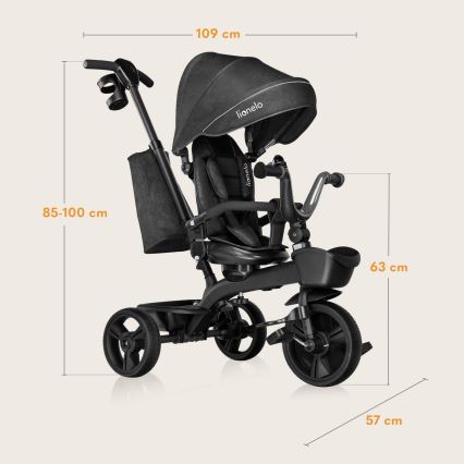 Lionelo - Triciclo per bambini KORI Grey Stone