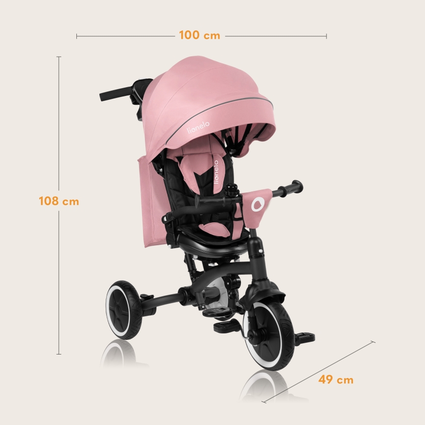 Lionelo - Triciclo per bambini TRIS PLUS Pink Rose