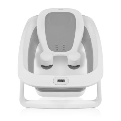 Lionelo - Vaschetta pieghevole per bambini con termometro BABY BUBBLE, 2x LR44, Grigio Colomba