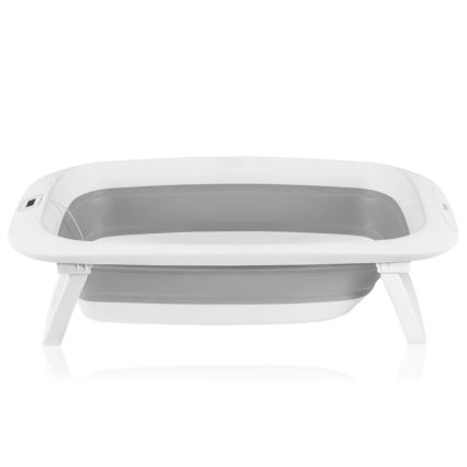 Lionelo - Vaschetta pieghevole per bambini con termometro BABY BUBBLE, 2x LR44, Grigio Colomba