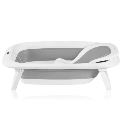 Lionelo - Vaschetta pieghevole per bambini con termometro BABY BUBBLE, 2x LR44, Grigio Colomba