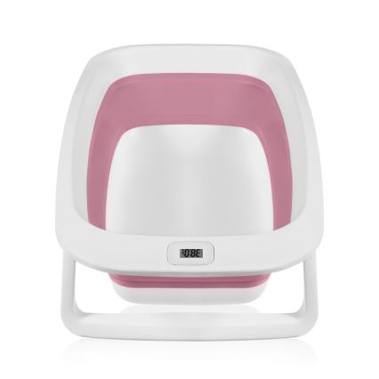 Lionelo - Vaschetta pieghevole per bambini con termometro BABY BUBBLE 2x LR44 Rosa magnolia