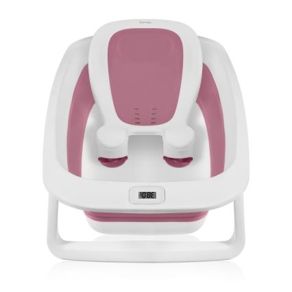 Lionelo - Vaschetta pieghevole per bambini con termometro BABY BUBBLE 2x LR44 Rosa magnolia