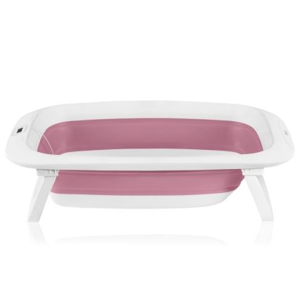 Lionelo - Vaschetta pieghevole per bambini con termometro BABY BUBBLE 2x LR44 Rosa magnolia