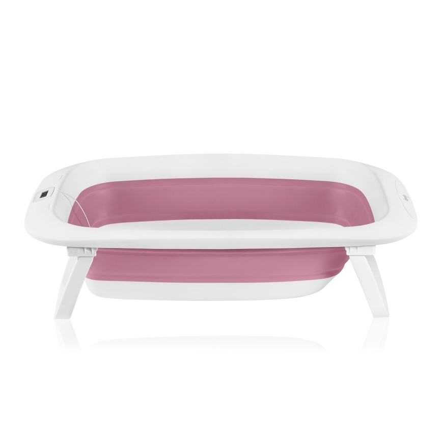 Lionelo - Vaschetta pieghevole per bambini con termometro BABY BUBBLE 2x LR44 Rosa magnolia