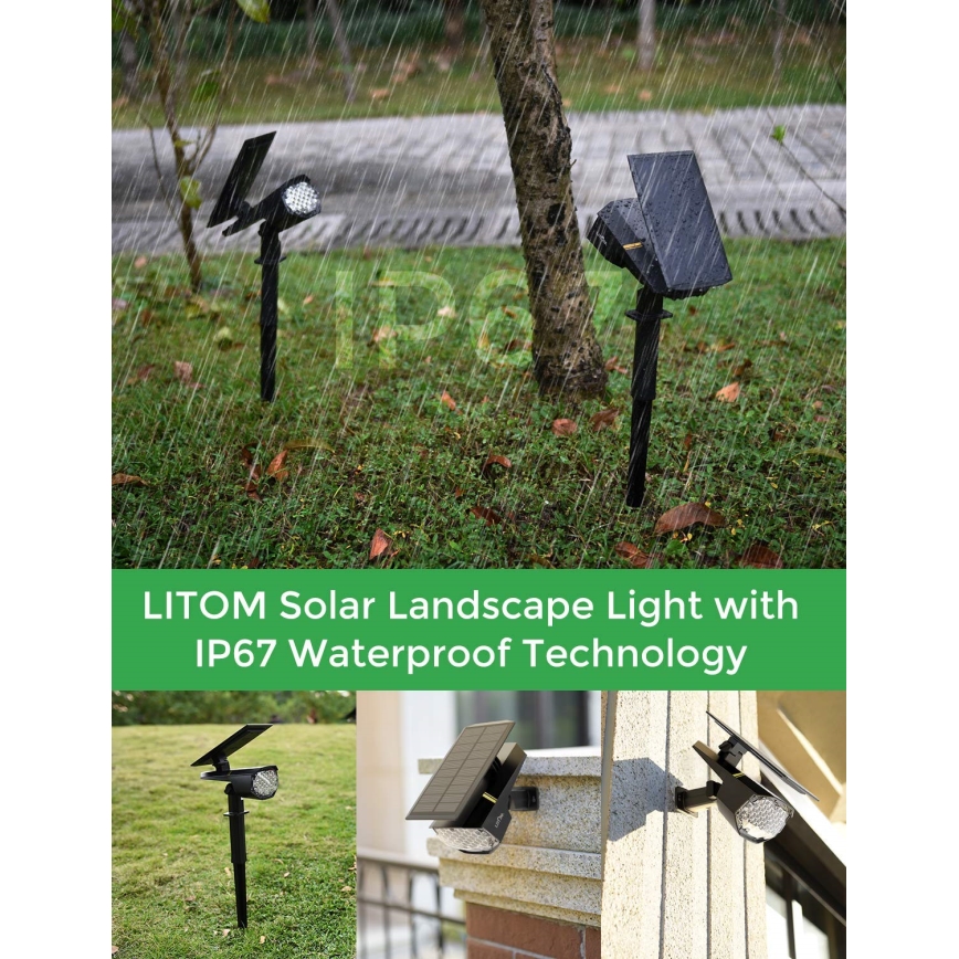 Litom - SET 2x LED Luce solare dimmerabile 2in1 LED/3,7V IP67