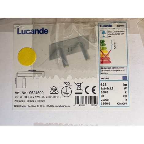 Lucande - Applique LED MAGYA 2xLED/2,5W/230V + 2xLED/1W/230V