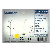 Lucande - Lampada da terra LED dimmerabile PARTHENA LED/29,1W/230V + LED/5,3W/230V