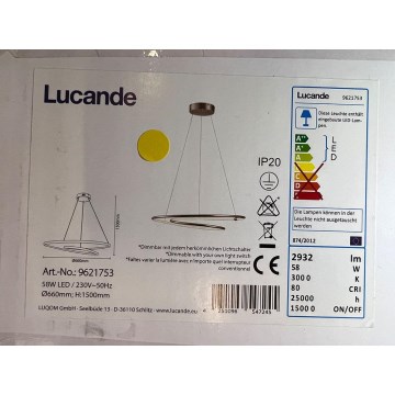 Lucande - Lampadario a sospensione con filo LED dimmerabile MIRASU LED/58W/230V