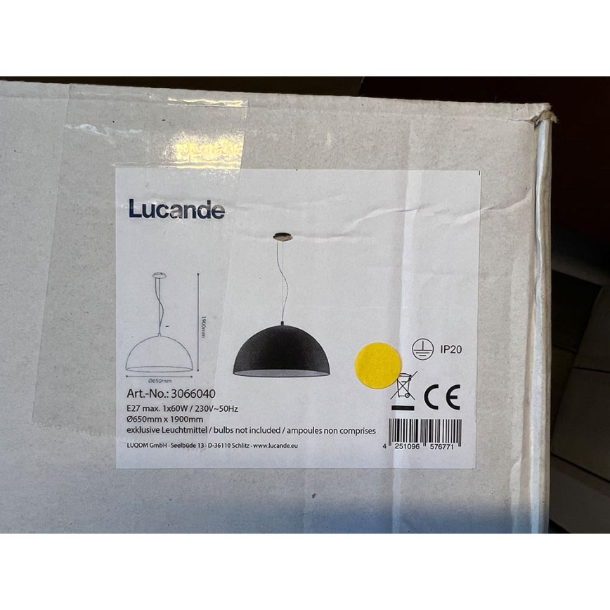 Lucande - Lampadario a sospensione con filo MALEO 1xE27/60W/230V