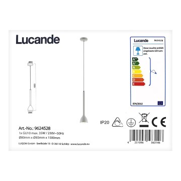 Lucande - Lampadario a sospensione con filo NORDWIN 1xGU10/35W/230V