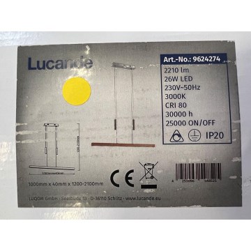 Lucande - Lampadario LED a filo PIA LED/25,5W/230V