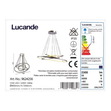 Lucande - Lampadario LED dimmerabile su una stringa EZANA LED/53W/230V