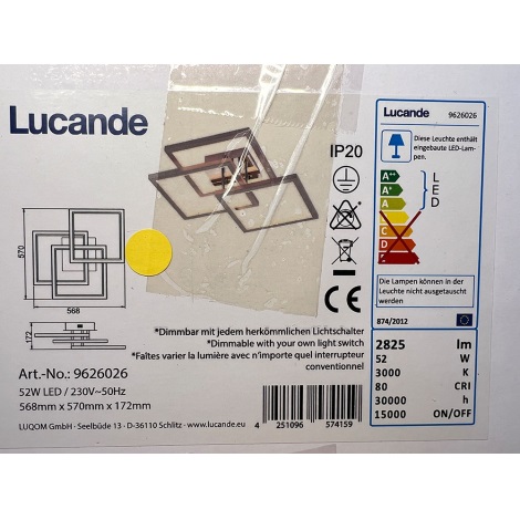 Lucande - Plafoniera LED dimmerabile AVILARA LED/52W/230V
