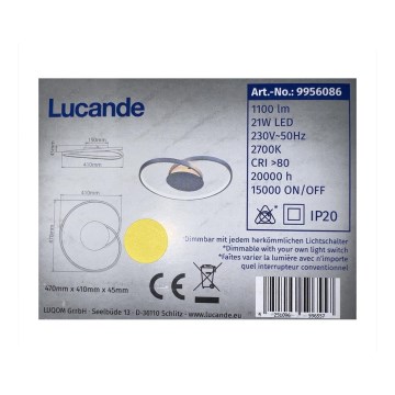 Lucande - Plafoniera LED dimmerabile ENESA LED/21W/230V