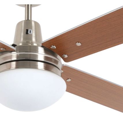 Lucci Air 210334 - Ventilatore da soffitto AIRFUSION QUEST 1xE27/60W/230V legno/cromo + telecomando