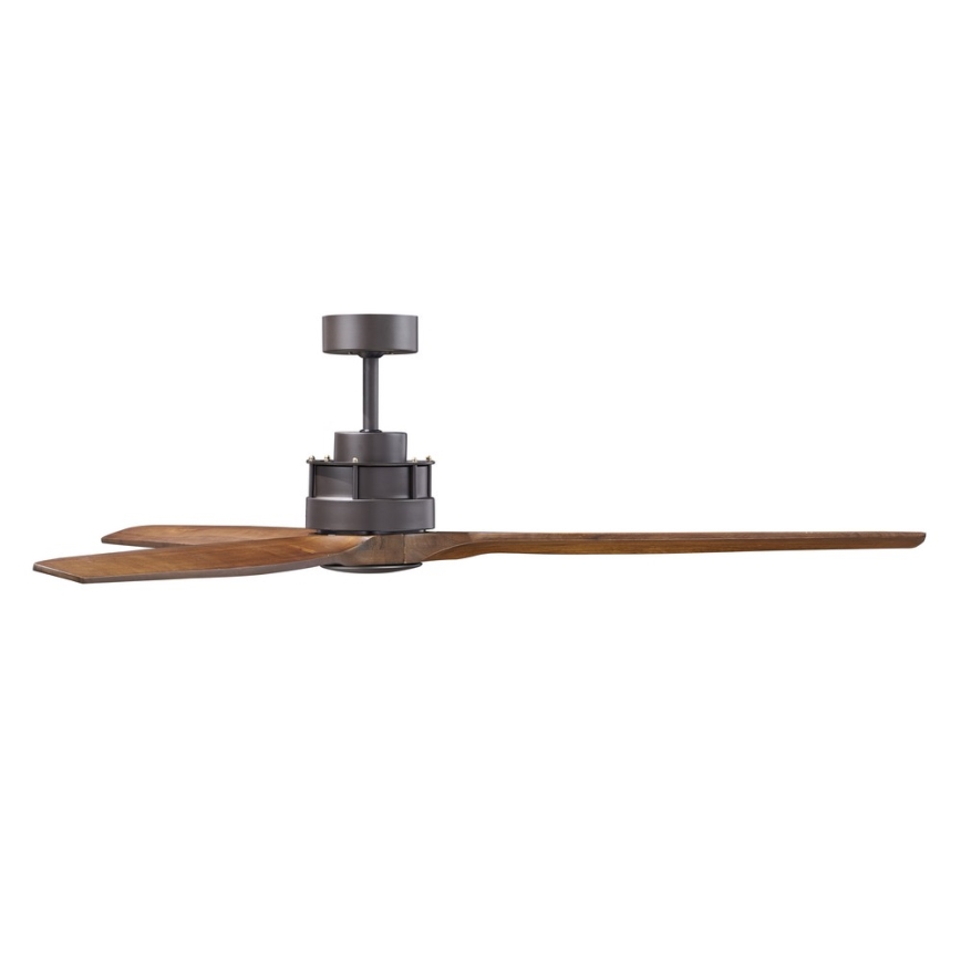 Lucci air 210507 - Ventilatore da soffitto AIRFUSION AKMANI paulownia/nero + telecomando