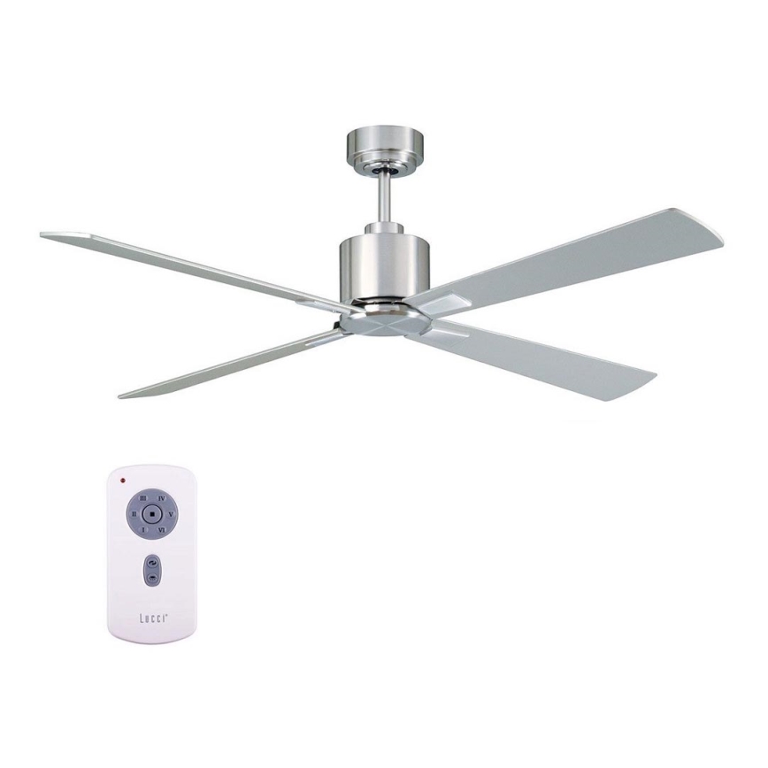 Lucci Air 210520 - Ventilatore da soffitto AIRFUSION CLIMATE legno/cromo opaco + telecomando