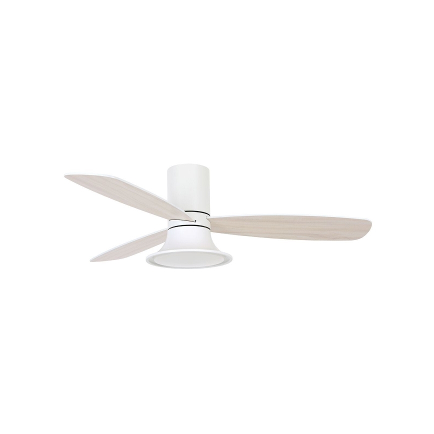 Lucci Air 210661 - Ventilatore da soffitto dimmerabile a LED FLUSSO 1xGX53/18W/230V legno/bianco + telecomando