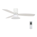Lucci Air 210661 - Ventilatore da soffitto dimmerabile a LED FLUSSO 1xGX53/18W/230V legno/bianco + telecomando