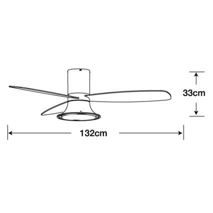 Lucci Air 210662 - Ventilatore da soffitto dimmerabile a LED FLUSSO 1xGX53/18W/230V legno/nero + telecomando