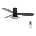 Lucci Air 210662 - Ventilatore da soffitto dimmerabile a LED FLUSSO 1xGX53/18W/230V legno/nero + telecomando