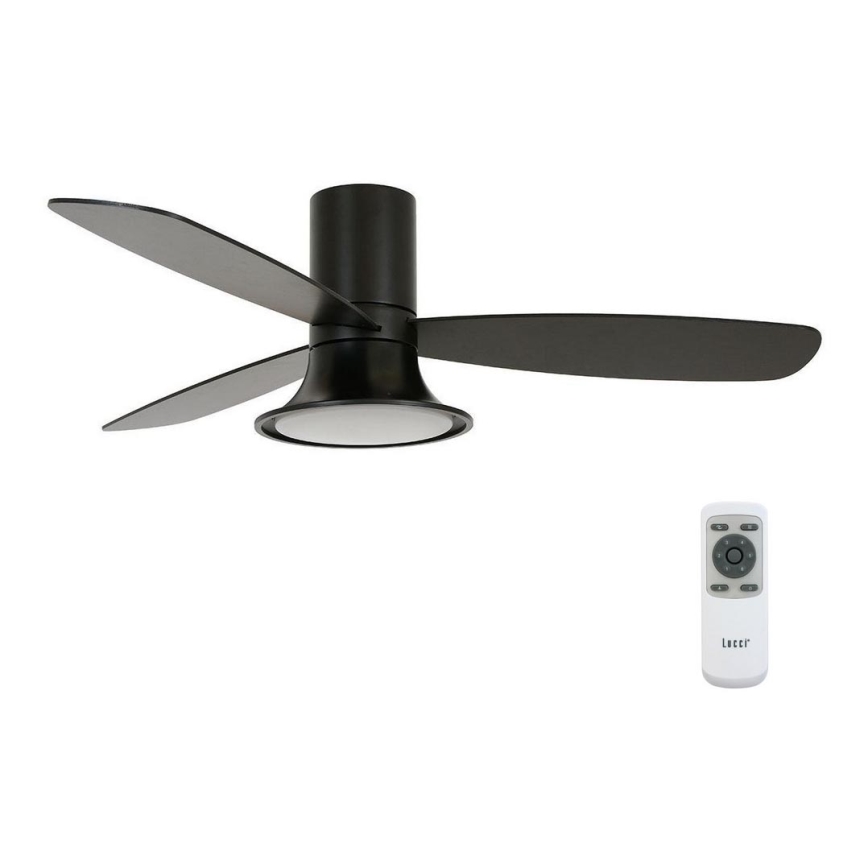 Lucci Air 210662 - Ventilatore da soffitto dimmerabile a LED FLUSSO 1xGX53/18W/230V legno/nero + telecomando