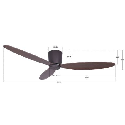 Lucci air 212883 - Ventilatore da soffitto AIRFUSION RADAR in legno/marrone Ø 132 cm con telecomando