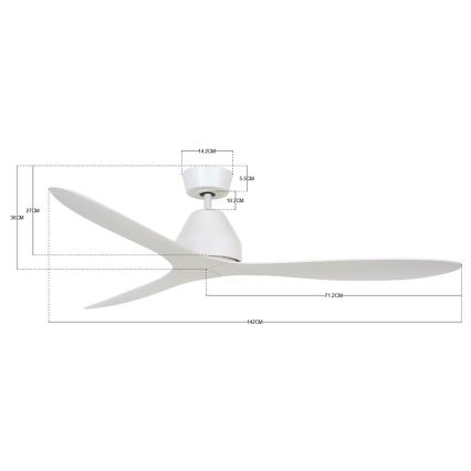 Lucci air 213040 - Ventilatore da soffitto WHITEHAVEN bianco + telecomando