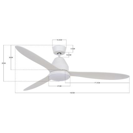 Lucci air 213043 - Plafoniera LED WHITEHAVEN GX53/17W/230V bianco + telecomando