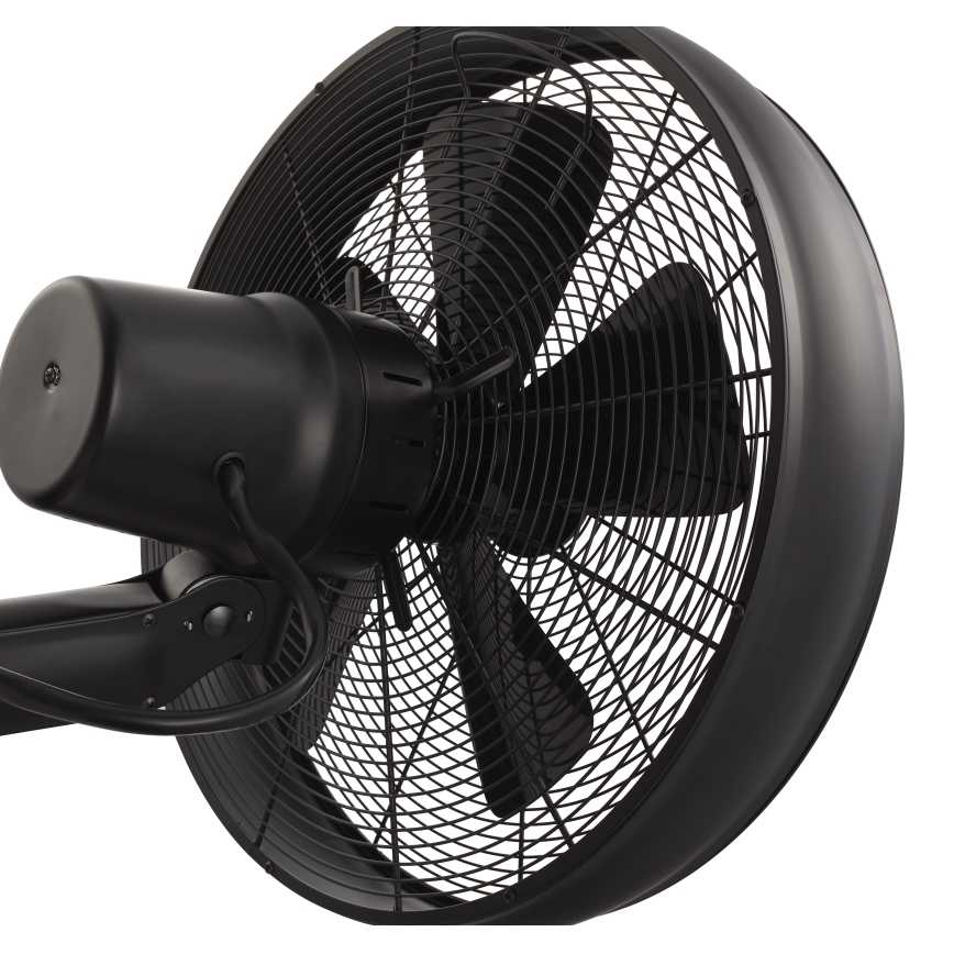 Lucci air 213124 - Ventilatore da parete BREEZE 55W/230V nero + telecomando