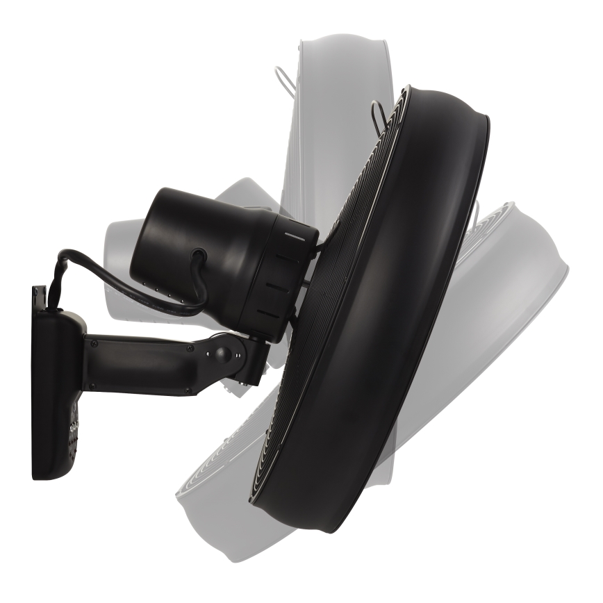 Lucci air 213124 - Ventilatore da parete BREEZE 55W/230V nero + telecomando