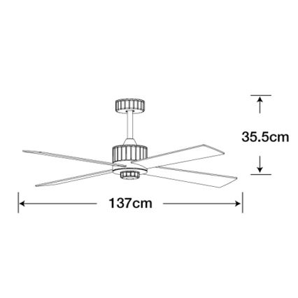 Lucci air 213170 - Plafoniera LED NEWPORT nero + telecomando