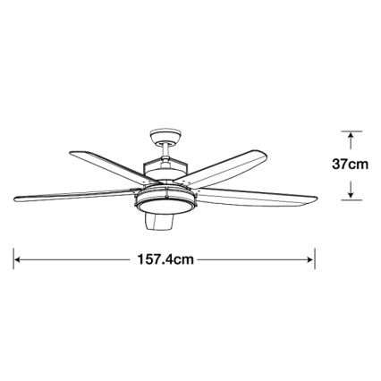 Lucci air 213176-Ventilatore da soffitto dimmerabile a LED LOUISVILLE 1xGX53/18W/230V legno/bianco + telecomando