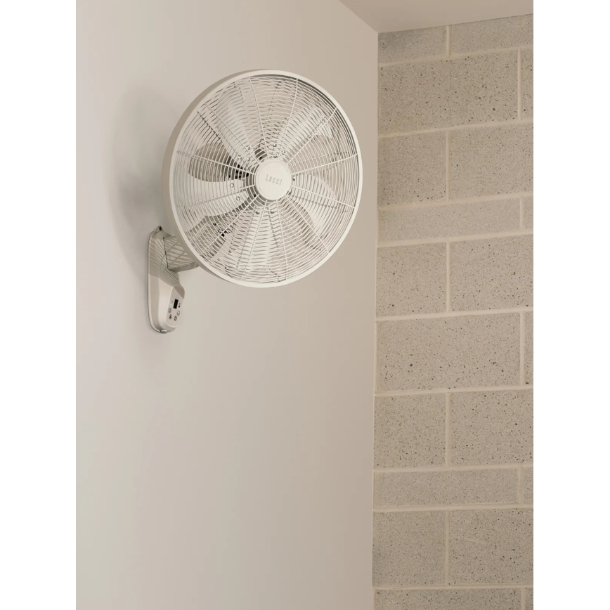 Lucci Air 21326649 - Ventilatore da parete GLIDE 36W/230V Ø 45 cm, bianco, con telecomando