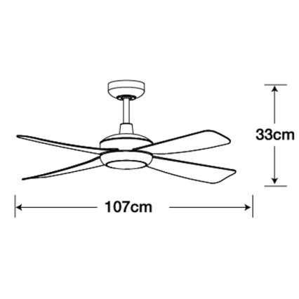Lucci air 213303 - Ventilatore da soffitto dimmerabile a LED SLIPSTREAM 1xGX53/12W/230V nero + telecomando