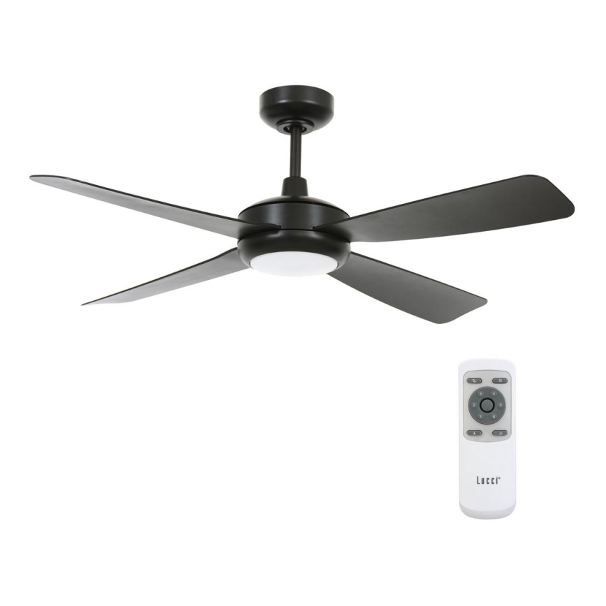 Lucci air 213303 - Ventilatore da soffitto dimmerabile a LED SLIPSTREAM 1xGX53/12W/230V nero + telecomando