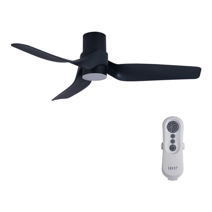 Lucci air 213354 - Ventilatore da soffitto dimmerabile a LED NAUTICA 1xGX53/12W/230V nero + telecomando