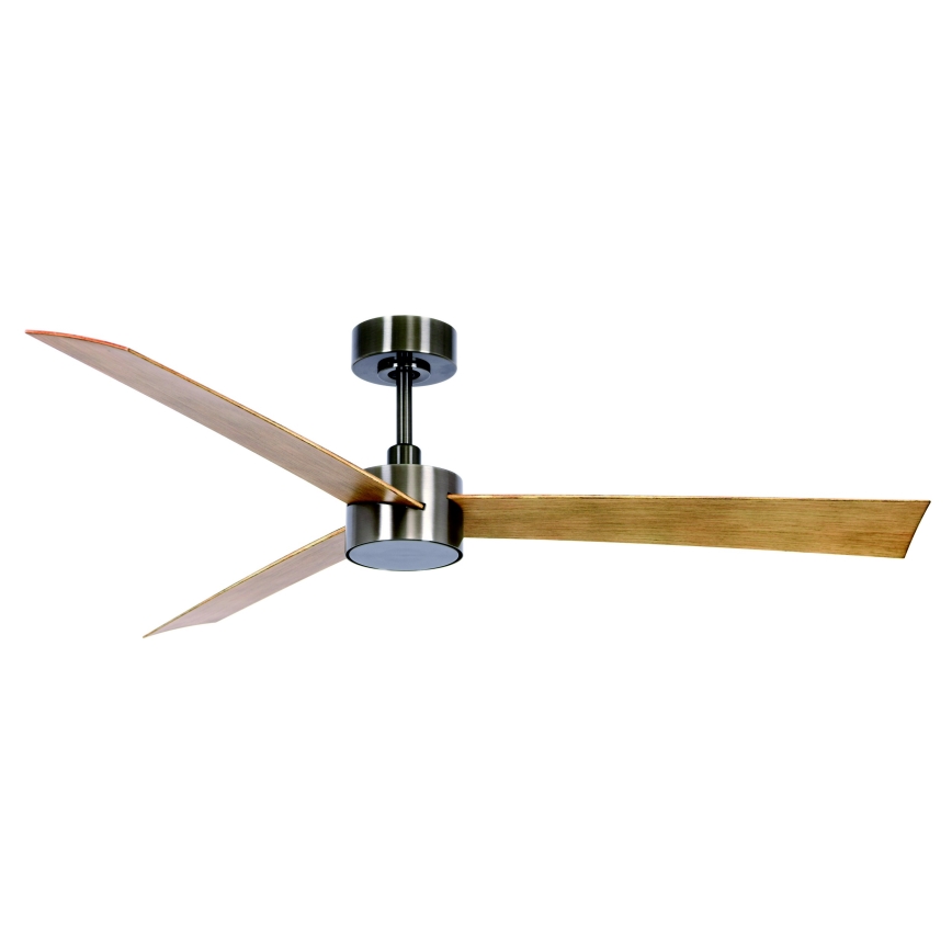 Lucci air 21610449 - Ventilatore da soffitto dimmerabile a LED CLIMATE 1xGX53/12W/230V marrone/cromo lucido + telecomando