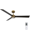 Lucci air 21610549- Ventilatore da soffitto dimmerabile a LED CLIMATE 1xGX53/12W/230V wenge/oro + telecomando