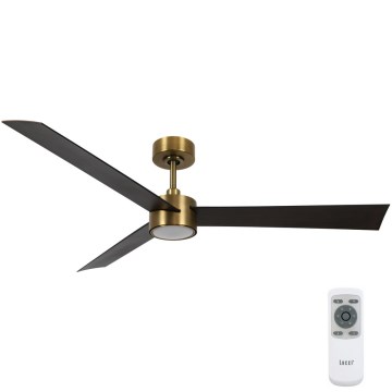 Lucci air 21610549- Ventilatore da soffitto dimmerabile a LED CLIMATE 1xGX53/12W/230V wenge/oro + telecomando
