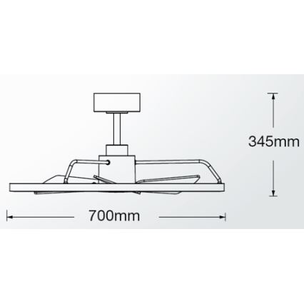 Lucci air 21611749 - Ventilatore da soffitto dimmerabile a LED CESSNA LED/36W/230V 3000/4000/5000K cromo opaco + telecomando