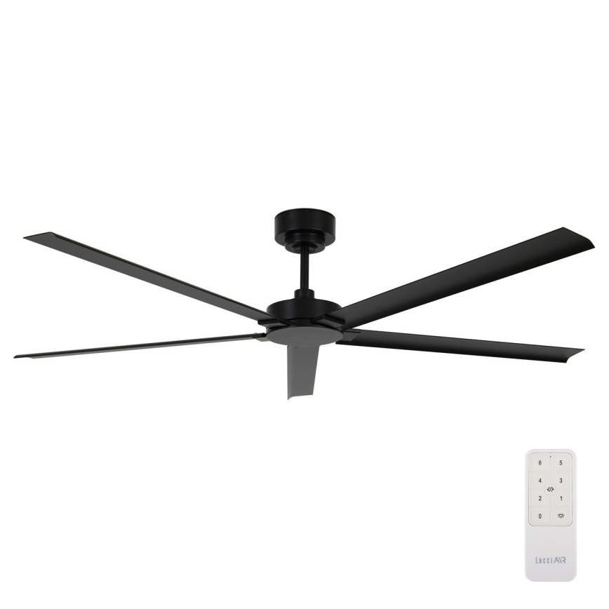 Lucci air 21616149 - Ventilatore da soffitto MONZA IP55 nero + telecomando