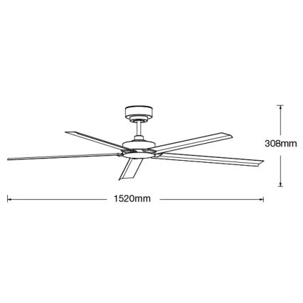 Lucci air 21616149 - Ventilatore da soffitto MONZA IP55 nero + telecomando