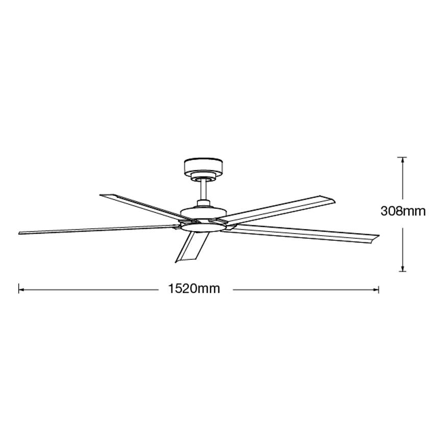 Lucci air 21616149 - Ventilatore da soffitto MONZA IP55 nero + telecomando