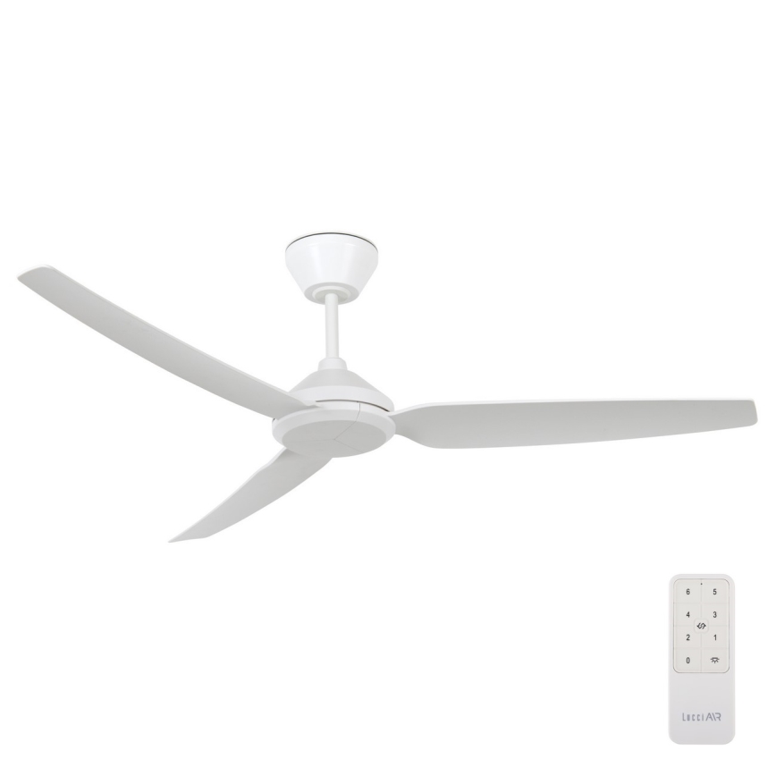 Lucci air 21616249 - Ventilatore da soffitto POLIS IP55 bianco + telecomando